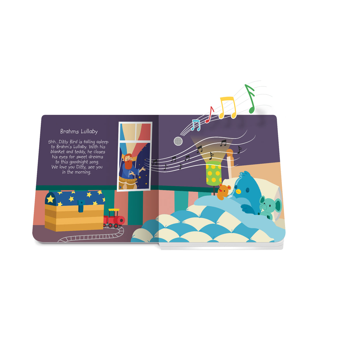Ditty Bird Bedtime Songs Board Book (Rechargeable)