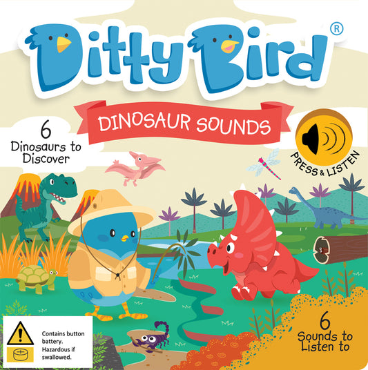Ditty Bird Dinosaur Sounds Board Book ** FINAL SALE **