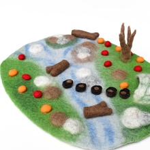 Load image into Gallery viewer, Tara Treasures Woodland River Play Mat Playscape
