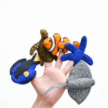 Load image into Gallery viewer, Tara Treasures Australian Coral Reef Under the Sea - Finger Puppet Set
