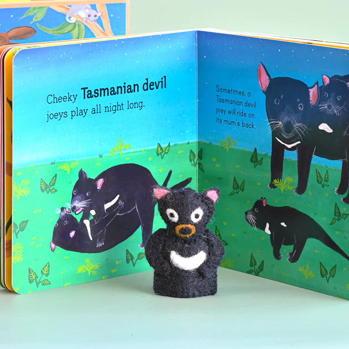 Tara Treasures Australian Baby Animals by Frané Lessac Book and Finger Puppet Set