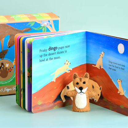 Tara Treasures Australian Baby Animals by Frané Lessac Book and Finger Puppet Set