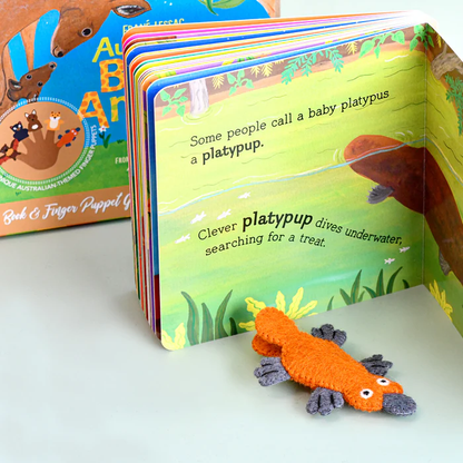 Tara Treasures Australian Baby Animals by Frané Lessac Book and Finger Puppet Set