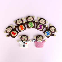Load image into Gallery viewer, Tara Treasures Five Little Monkeys, Finger Puppet Set
