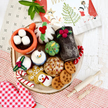 Load image into Gallery viewer, Tara Treasures Felt Grazing Box of Christmas Pretend Play Food (Set B)
