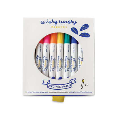 JAQ JAQ Bird - Wishy Washy Markers 9pk ** FINAL SALE **