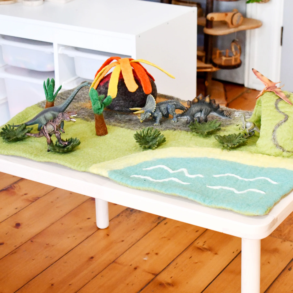Tara Treasures Large Dinosaur Land with Volcano Playmat