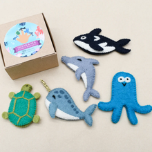 Load image into Gallery viewer, Tara Treasures Ocean and Sea Creatures B - Finger Puppet Set
