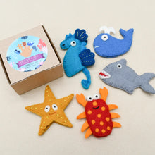 Load image into Gallery viewer, Tara Treasures Ocean and Sea Creatures A - Finger Puppet Set
