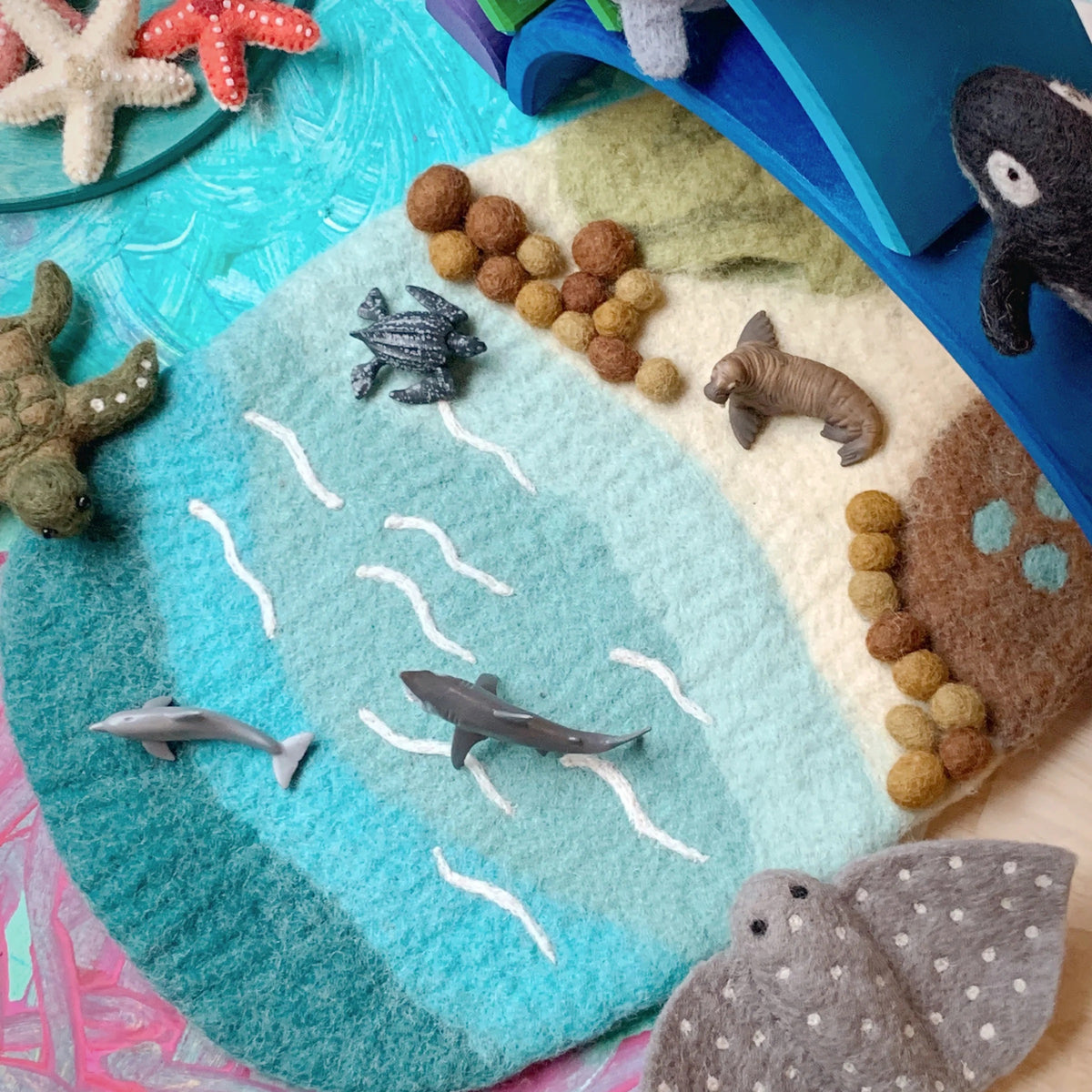 Tara Treasures Sea, Beach and Rock Pool Play Mat Playscape