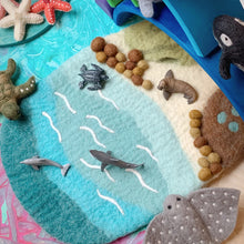 Load image into Gallery viewer, Tara Treasures Sea, Beach and Rock Pool Play Mat Playscape
