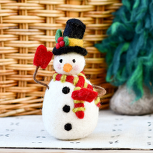 Load image into Gallery viewer, Tara Treasures Felt Snowman
