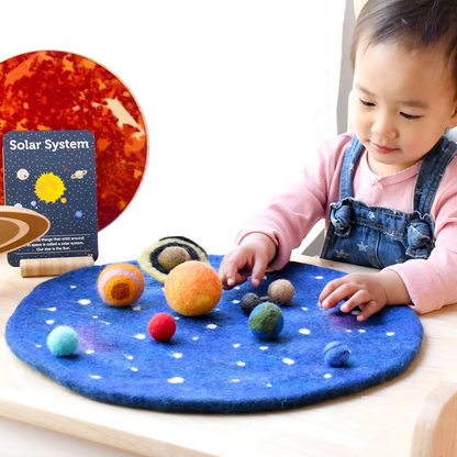 Tara Treasures Solar System Outer Space Play Mat with Felt Planets