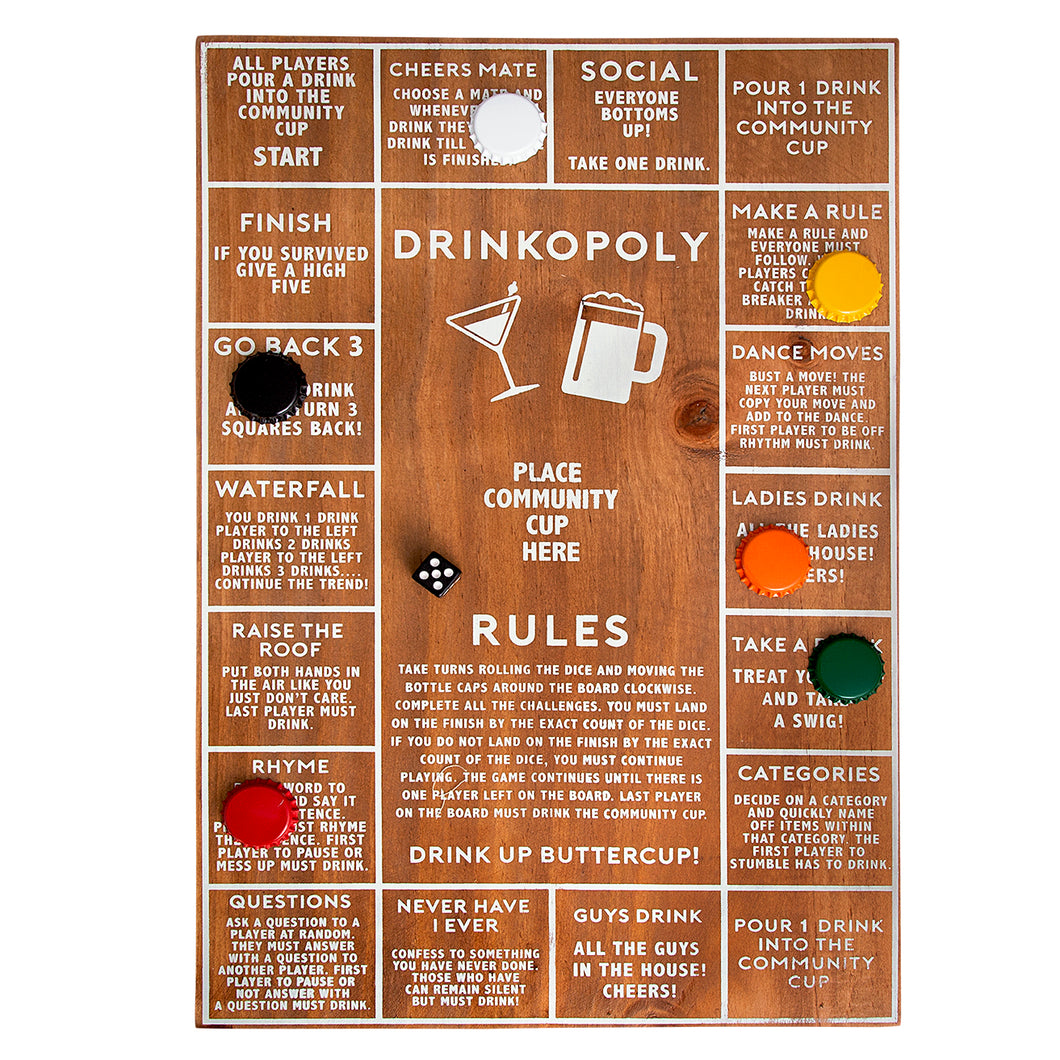 Refinery & Co Wooden Drinkopoly Game