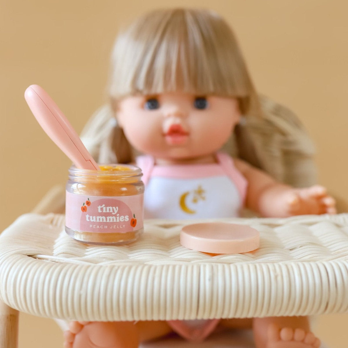 Tiny Harlow Magic Peach Jelly Jar and Spoon ** FINAL SALE **