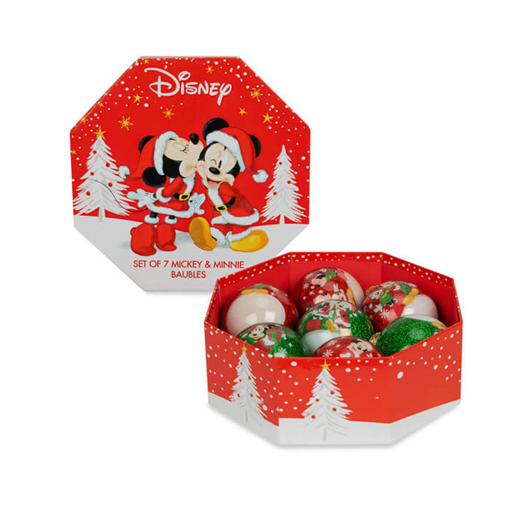 Disney Mickey & Minnie Christmas Bauble Set