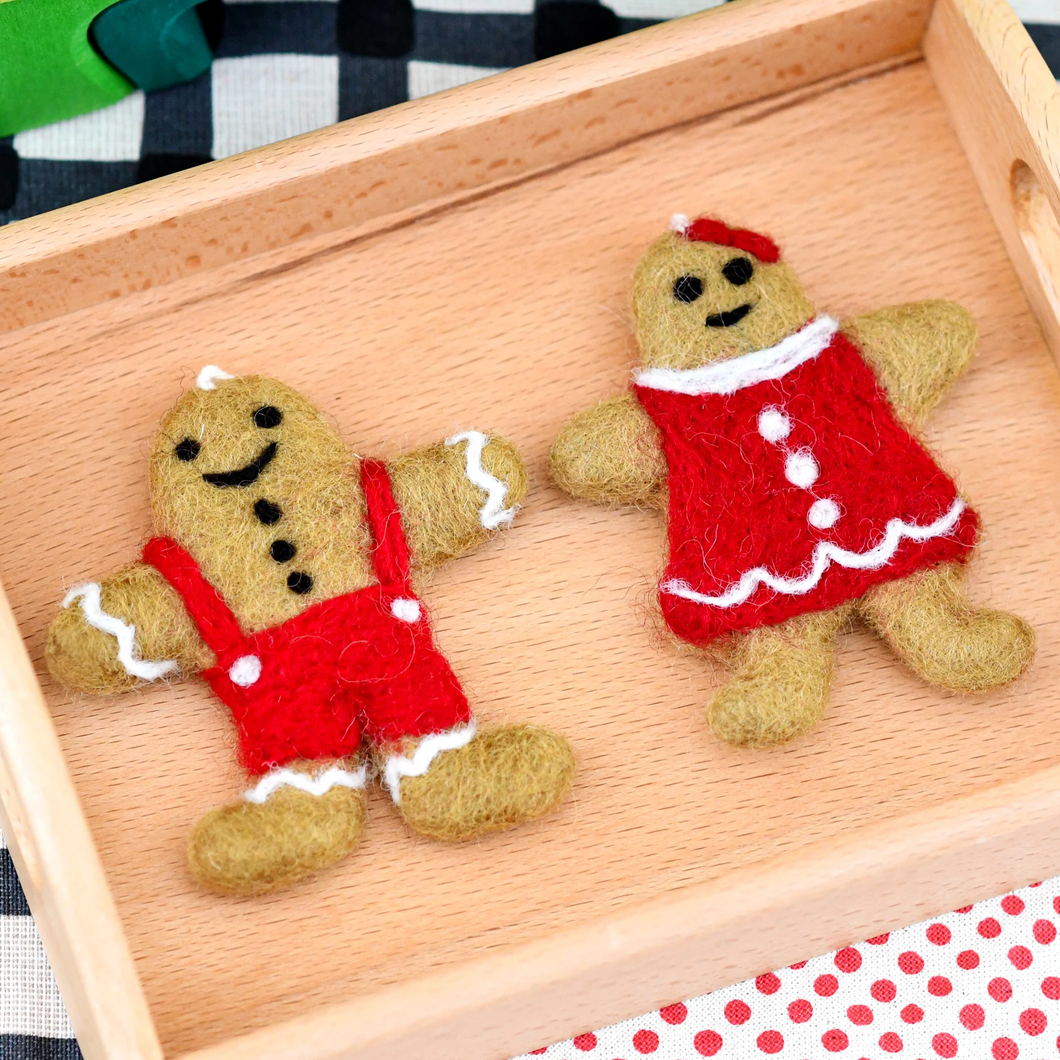 Tara Treasures Felt Gingerbread Couple Cookies