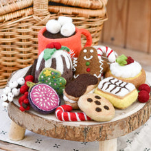 Load image into Gallery viewer, Tara Treasures Felt Grazing Box of Christmas Pretend Play Food (Set A)
