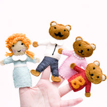 Load image into Gallery viewer, Tara Treasures Goldilocks and the Three Bears, Finger Puppet Set
