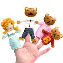 Load image into Gallery viewer, Tara Treasures Goldilocks and the Three Bears, Finger Puppet Set

