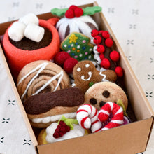 Load image into Gallery viewer, Tara Treasures Felt Grazing Box of Christmas Pretend Play Food (Set A)
