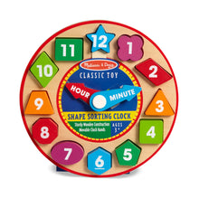 Load image into Gallery viewer, Melissa &amp; Doug 13pc Wooden Shape Sorting Clock
