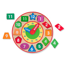 Load image into Gallery viewer, Melissa &amp; Doug 13pc Wooden Shape Sorting Clock
